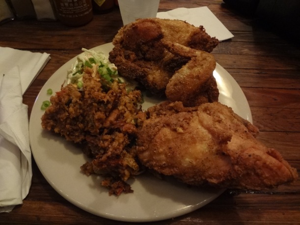 Fried chicken and jambalaya at Coop's Place